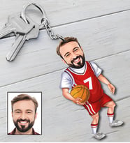 Kişiye Özel Basketbolcu Tasarımlı Karikatür Anahtarlık 98