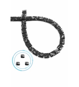 Hematit Taşı Kare Kesim Mat Siyah 6x6mm Doğal Taş Dizi