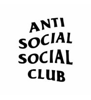 Anti Social Club Araba Sticker siyah 13x16 CM (Siyah)