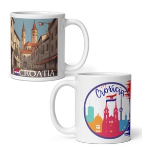 Hırvatistan Kupa Bardak 2 Adet Seyahat Hatıra Croatia Mug (Karışık)
