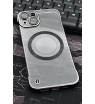 iPhone 13 Uyumlu Siyah Renkli İnce Kenarlı Şeffaf Sert Kapak Kılıf