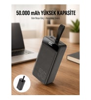 Mey İthalat® Hızlı Taşınabilir 50.000 Mah Powerbank Led Ekran Android ve İOS Uyumlu Yeni Nesil