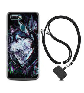 Oppo A5S A15 A16 A54 A55 A73 A74 Kılıf Boyun Askılı Silikon Dog Eyes 1761