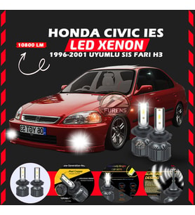 Honda Civic İES 1996-2001 Sis Farı Uyumlu Şimşek Etkili Led Xenon Premium Series H3