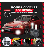 Honda Civic İES 1996-2001 Sis Farı Uyumlu Şimşek Etkili Led Xenon Premium Series H3