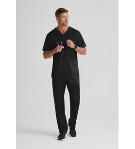 Barco Omni BE002 - BE005 Medikal Giyim Hemşire Doktor Scrubs Cerrahi Takım Unisex Erkek Kadın Hastane Üniforması (Siyah)