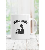 Beyaz Kitap Aşığı Kupa Bardak