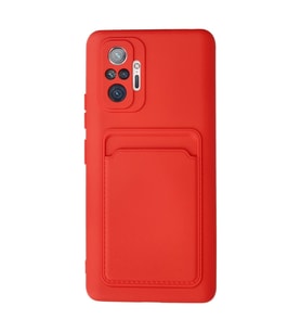 Xiaomi Redmi Note 10 Pro Kılıf Kelvin Kartvizitli Silikon - Kırmızı