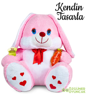 Kendin Tasarla 150 Cm Elinde Havuç Tutan Tavşan (Pembe)
