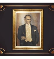 Özel Seri Paspartulu Çerçeveli Atatürk Tablo l634 (Gold)