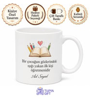 Çocuğa Hediye İsimli Öğretmen Temalı Kupa Bardak Özel Tasarım Hediye