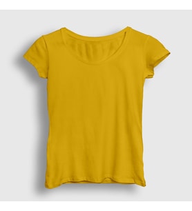 Presmono Kadın Sarı Düz Baskısız T-Shirt 59212tt