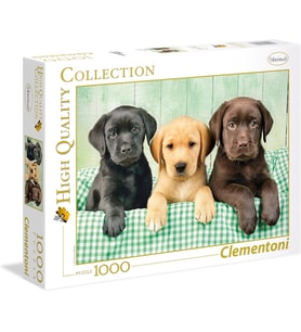 Clementoni - 1000 Parça HQ Collection Yetişkin Puzzle - Üç Labrador