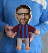 BK Gift Kişiye Özel Fotoğraflı Bordo Mavi Futbolcu Bebek Yastık-1
