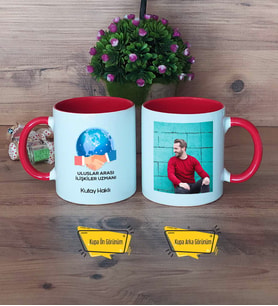 Uluslararası İlişkiler Uzmanı Kupa Bardak Kırmızı Fotoğraflı