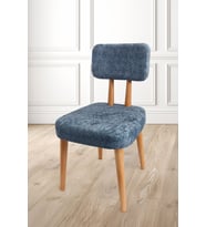 Mutfak Yemek Odası Sandalyesi Rustik Modern Salon Oturma Odası Ahşap Kadife Doku Sandalye Orella