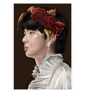 Prens Seokjin_ Dijital Sanat Tablo Ahşap Poster Dekoratif Kod1298
