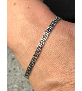 Erkek Gümüş Bileklik - 4mm Old Money Hasır Erkek Bileklik Made in İtaly Luxury Silver• Işıklı Kutuda