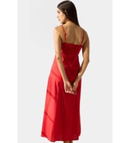 Dokuma Pamuk Keten Maxi Elbise A line Kesim Kolsuz Modern Stil Rahat Kullanım