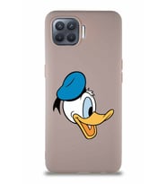 Oppo Reno 4 Lite Soft Premier Kapak Donald Duck-F Tasarımlı Silikon Kılıf - Pudra (Şeffaf)