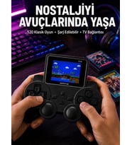 Şarjlı Retro Gamepad Oyun Konsolu 520 Oyunlu TV Çıkışlı El Konsolu