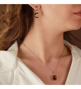 Zultanit Taşlı Emerald Kesim Gümüş Set