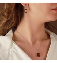 Zultanit Taşlı Emerald Kesim Gümüş Set
