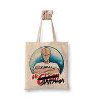 One Punch Man Saitama Bez Çanta Uzun Saplı Alışveriş Çantası Plaj Çantası (Beyaz)