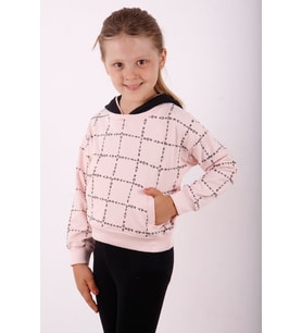 Toontoy Kız Çocuk Positive Baskılı Crop Sweatshirt (Pudra)