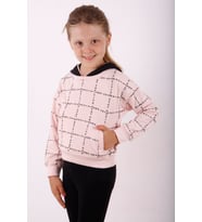 Toontoy Kız Çocuk Positive Baskılı Crop Sweatshirt (Pudra)