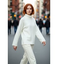 Kadın Oversize Balıkçı Yaka Reglan Kol Triko Kazak Kışlık Rahat Ve Şık Günlük Kombinler İçin İdeal