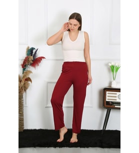 Akbeniz Kadın Pamuk Penye Tek Alt Pijama Bordo 27514