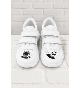 Rakerplus Tbons Özel Tasarım Hakiki Deri Beyaz Kız Çocuk Sneakers Ayakkabı