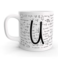 U Harfi Matematik Formül Tasarım Harfli Kupa Bardak