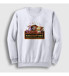 Presmono Unisex Beyaz Pizza Fnaf Five Nights At Freddy's Sweatshirt 471538tt (Beyaz)
