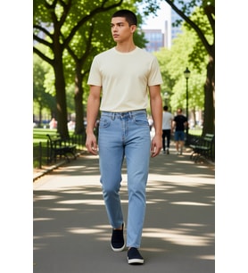 Erkek Moda Essential Fit Kot Pantolon Pamuk Günlük Ve Casual Kombinler Mevsimlik Kullanım