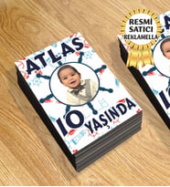 Denizci Temalı1 Kişiye Özel Resimli Doğum Günü Magneti  8x6 Cm 10 Adet (Beyaz)