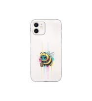 iPhone 12 ile uyumlu Splash arı tasarımlı şeffaf silikon kılıf