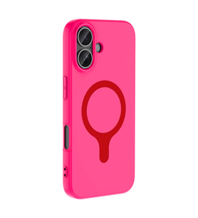 iPhone 16 Kılıf M-Safe Şarj Özellikli Aris Silikon Kılıf Koyu Pembe