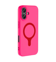 iPhone 16 Kılıf M-Safe Şarj Özellikli Aris Silikon Kılıf Koyu Pembe