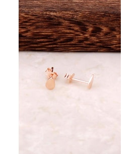 Rose Gümüş Damla Mini Küpe 4343