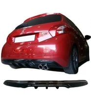 Peugeot 208 Difüzör Difizör Plastik Parlak Siyah 2012-2018 Arka-bodykit-ek-karlık