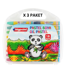 Bigpoint Pastel Boya 18 Renk - Şeffaf Çantalı x 3 Adet