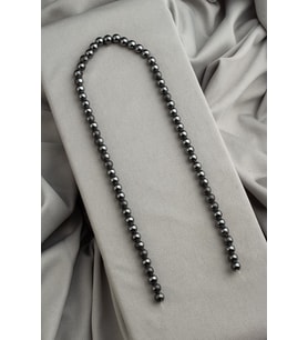 Hematit Doğal Taş Parlak Füme Küre Kesim 6x6mm Dizi [AA]
