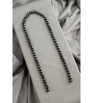 Hematit Doğal Taş Parlak Füme Küre Kesim 6x6mm Dizi [AA]