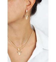 Baget Zirkon Taşlı Anka Kuş Figür Kolye Küpe Set