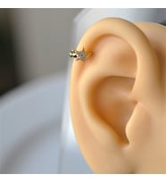 Gold Cerrahi Çelik Yıldız Modelli Halka Tragus Piercing Helix Lob Kıkırdak (Çok Renkli)
