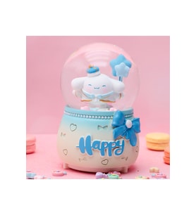 Cinnamoroll Büyük Boy Kar Küresi Işıklı, Müzikli, Püskürtmeli, Mavi, 16X12