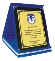 Büyük Boy Kadife Albüm Plaket 20x25 Ödül Ürünü Metal Plaket (Lacivert)