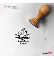 Sevgili Kuşlar Kişiye Özel Kitap Damgası Kitap Mührü Kaşe Kitap Mühür Özel Damga 435